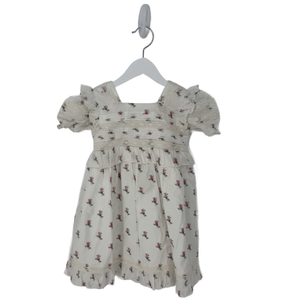 Little Lemons‎ | Floral White Smocked Babydoll Dress 5T $80